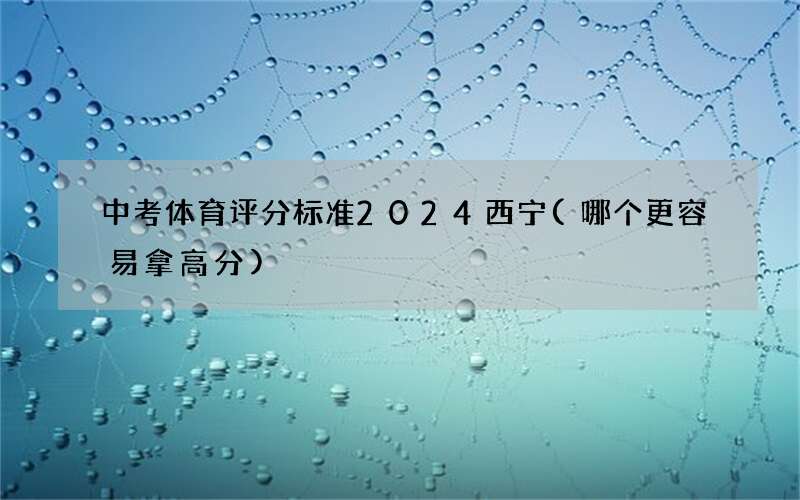 中考体育评分标准2024西宁(哪个更容易拿高分)