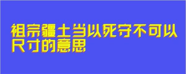 祖宗疆土当以死守不可以尺寸与人的意思(你准备好了吗)